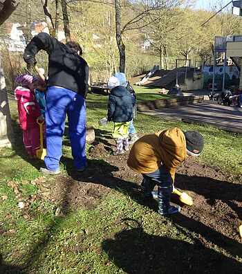 Der Platz wird vorbereitet